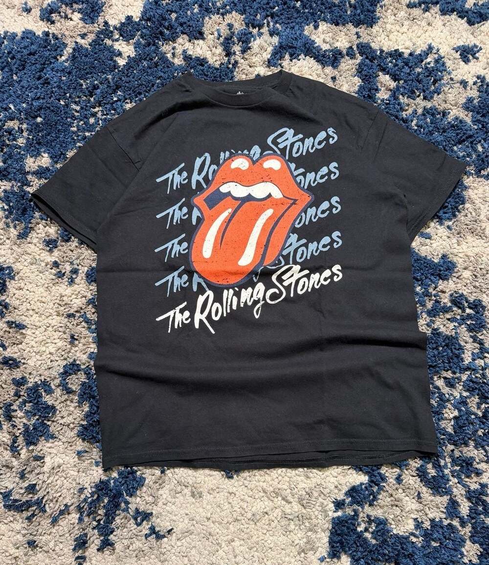 The Rolling Stones Black Tongue Logo Graphic T-Shirt Size M